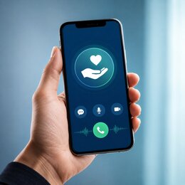 Smartphone showing a call and contact screen to reach out for support