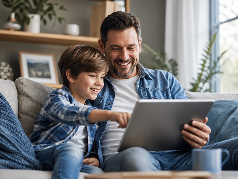 Resident getting friendly tech help at home